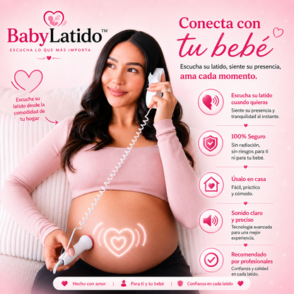 BabyLatido™ | Monitor Fetal sin Radiación para Escuchar el Latido de tu Bebé 👶🏻🩷